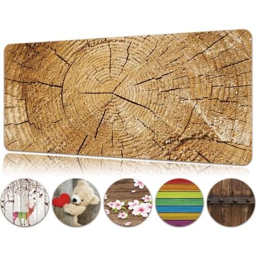 Gaming Mouse Pad Gamer Mousepad 30x80CM/30x60CM PU Leather Desk Mat Wood Pattern Non-slip Large Computer Keyboard Game Play Mat