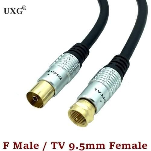 9.5mm Female to F type Male Coaxial TV Satellite Antenna Cable 0.3m