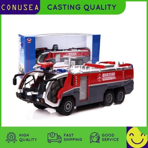 Kaidiwei 1/50 Alloy Car Truck Model Toy Kids Cars Vehicle Diecasthigh Pressure Water Gun Fire Truck Educational Toy for Boys