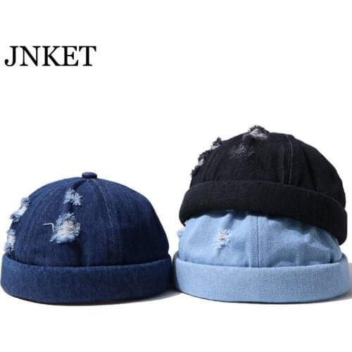 JNKET New Men Women‘s Skullcap Sailor Cap Beanies Hat Foldable Brimless Hat Hip Hop Cap Outdoor Sport Cap Pumpkin Hat Denim Cap