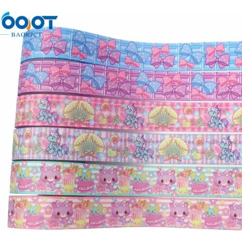 L-20716-681 1"(25mm) 10yards Cartoon series Cartoon grosgrain ribbons,bow cap accessories party Gift wrap DIY handmade materials