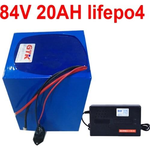 LiFePo4 84v 20Ah lithium battery pack 30A BMS lifepo 27S for inverter energy EV power supply motor ebike 2500W +5A charger