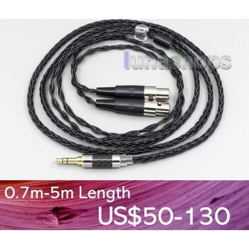 LN006444 XLR 6.5mm 8 Core OCC Silver Mixed Headphone Cable For Meze Empyrean Headphone