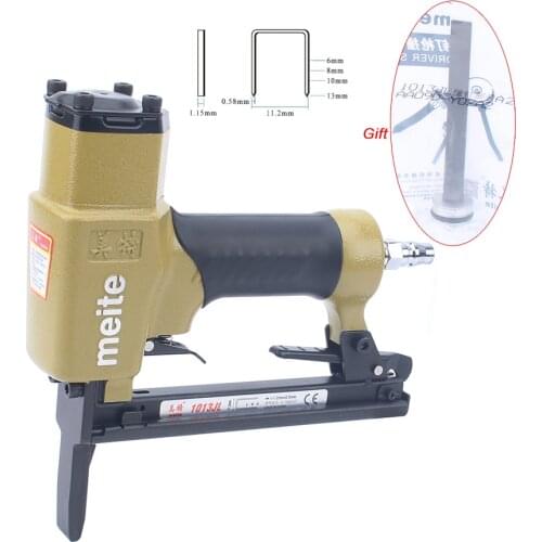 Meite 1013JL Pneumatic 11.2mm Crown Staples Gun Etra Long Mouth Ait Stapler