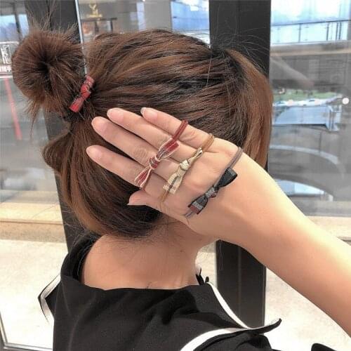 Japanese Korean Style Sweet Fabric Bowknot Butterfly Simple Design Hair Band Hair Rope Hair Rings Personal Hair Accessories