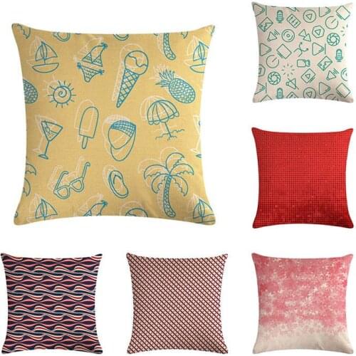 Color Line Flower Cushion Cover Geometric Stripes Dot Round Square Pillow Cover Bedroom Decoration 45 * 45CM Cushion ZY443