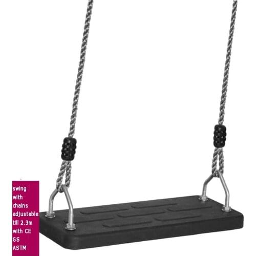 Amusement rubber swing plate with climbing rope chains hooks durable equipment park swing for children/adult