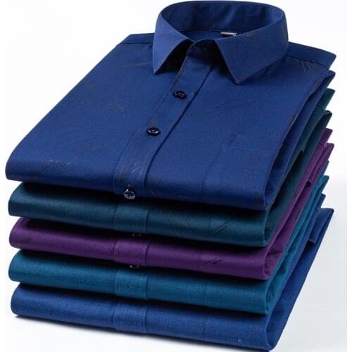 Plus Size 6XL 5XL Mens Solid Color Business Dress Shirts Men Fashion Casual Slim Fit Long Sleeve White Shirt Man Brand Clothes