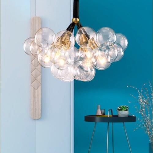 Nordic Glass Ball Lampshade Ceiling Chandelier Edison Living Room Bedroom Kitchen Accesories Scandinavian Decorative Luminaires