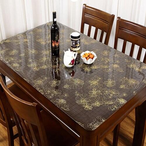 HAZY PVC Tablecloth Waterproof Oil-Proof Rectangle Coffee Table Mat Protector Desk Pad Dining Table Cover for Kitchen
