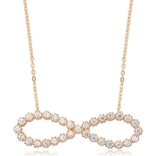 Tevuli 925 Sterling Silver Rose Infinity Ladies Necklace