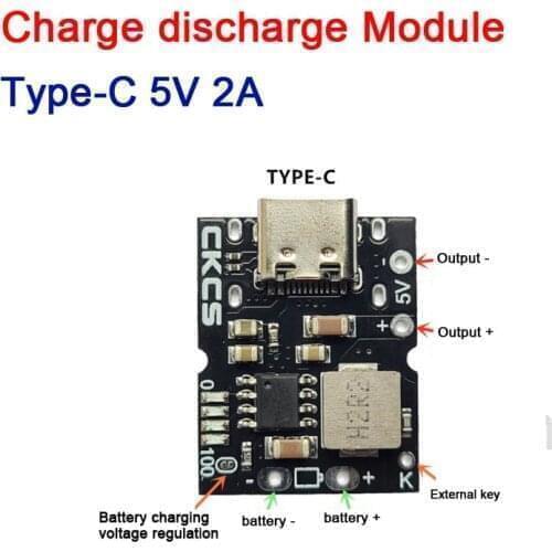 Type-C USB 5V 2A 1S Single string lithium battery charge discharge module Charging Protection Board Boost Converter POWER