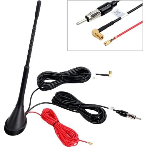 Universal Top Roof Mount AM FM Radio Antenna Aerial Base Kit, Universal Active Amplified DAB+FM Radio Car Aerial Antenna Mast