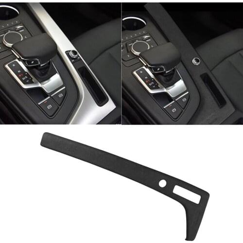 Suede Car LHD Center Consoles Interior Gear Shift Side Panel Molding Strip Cover Decoration Trim for Audi A4L 2017-2021