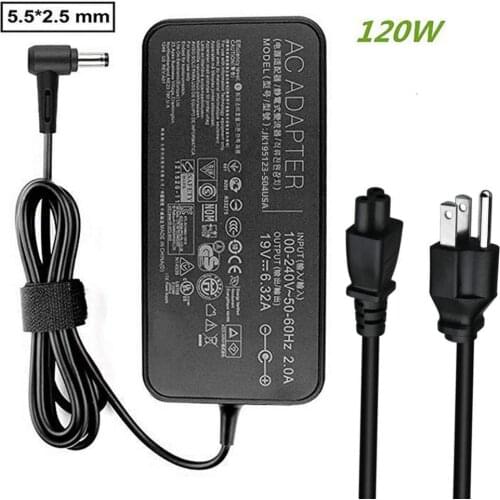 Huiyuan Fit for New 19V 6.32A 120W Charger Fit for Asus FX504 UX510UW N56J N56VM N56VZ N750 Laptop Adapter AC Power