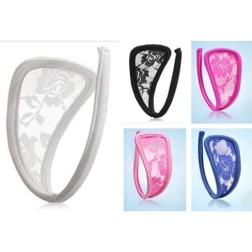 Womens Lace Flower Transparent Panties Thongs Underwear Sexy Crocet String Erotic Invisible Lingerie Multicolor