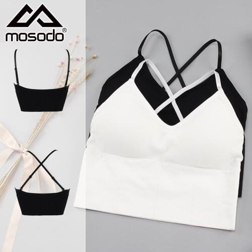 Beautiful Back Camisole Tank Tops Crossover Girl Woman U Shaped Cross Two Wear Black White Vest Adjustable Bottoming Underwear