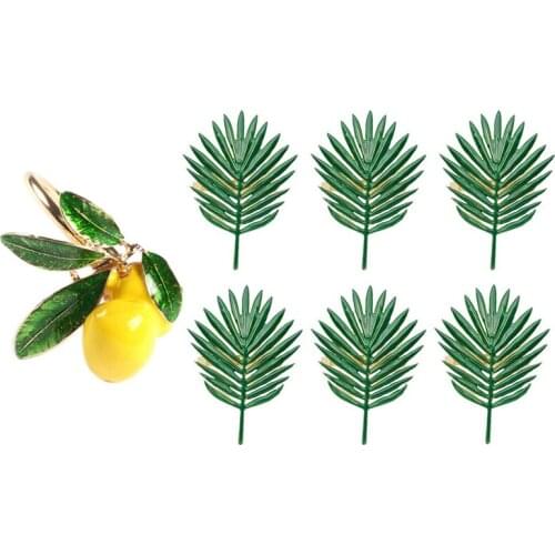 HOT-6PCS Lemon Napkin Ring Napkin Ring Table Decoration Gold with 6PCS New Napkin Ring Sunflower Leaf Napkin