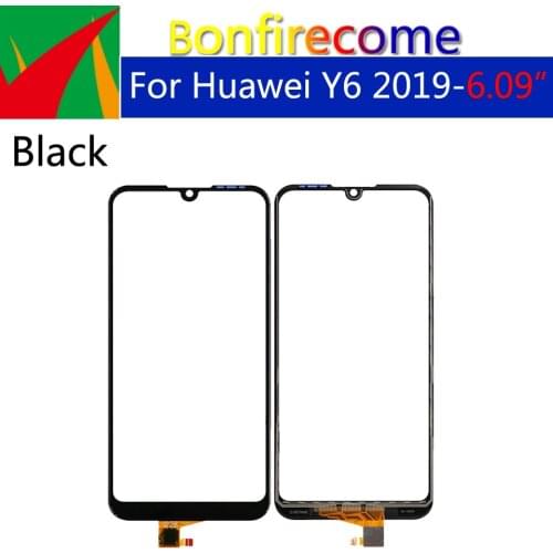 10Pcs\lot 6.09" For Huawei Y6 2019 Touch Screen Digitizer Sensor Front Glass Panel For Y6 Prime 2019 Touchscreen LCD Glass Lens