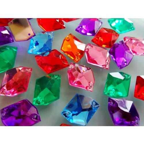 100pcs 21*16mm mixed colour crystal sew on Rhinestonem cosmic shape faltback 100pcs/bag