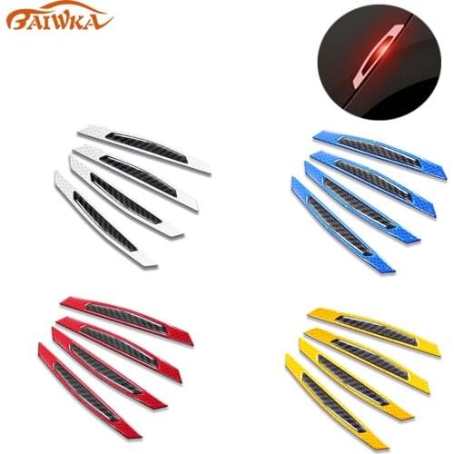 2 in 1 Car Reflective Warning Stickers Car Door Edge Protector Anti-collision Auto Edge Corner Bumper Guard Trim Molding Strips
