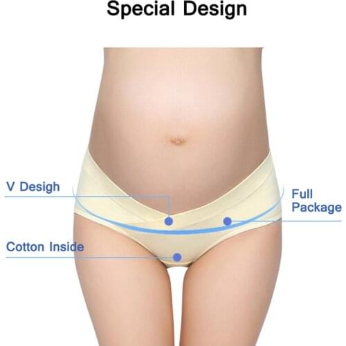 3 Pcs/Lot Cotton Pregnant Maternity Underwear U-Shaped Low Waist Women Short Panties Clothing Pregnancy Women Underwear Briefs