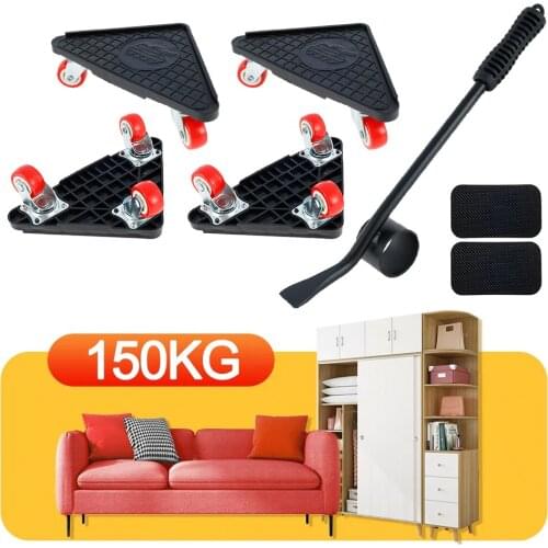 5Pcs Furniture Mover Set Furniture Lifter Roller Mover Sliders Shifter Moving Wheels Transport Aid Lifting Tool Could Load 150kg