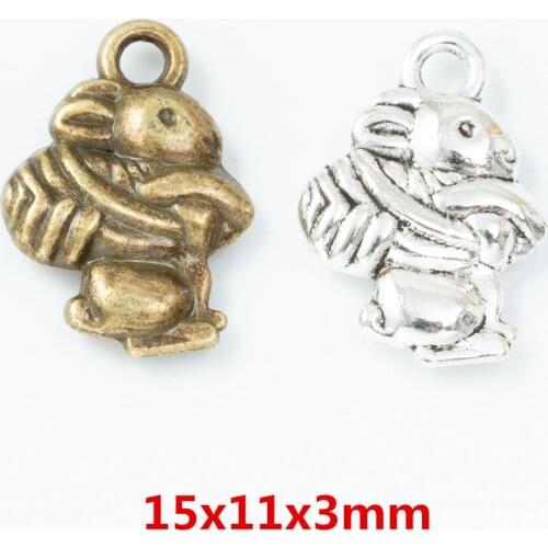 70 pieces of retro metal zinc alloy rabbit pendant for DIY handmade jewelry necklace making 6761