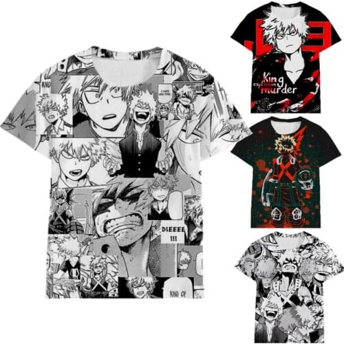 Boku No Hero Academia Kids T-shirt Bakugou Deku Shoto 3D Shirts Boys Girls Summer Short Sleeve T Shirt Tops Children Clothing