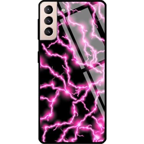 Electric Tempered Glass Case For Samsung Galaxy S10 Plus Note 10 S8 S9 S20 FE S21 Note 20 Ultra