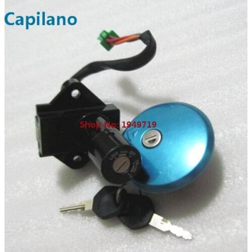 Motorcycle scooter GN250 electric ignition switch lock set power door lock with fuel cap cover for suzuki 250cc GN 250 parts