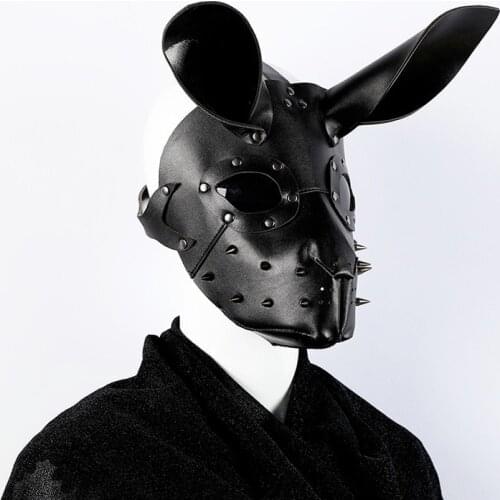 Anime PU Bunny Mask Halloween Three-dimensional Steampunk Mask Carnival Leather Mask PU Rabbit Cosplay Masks 3D Rabbit Masque