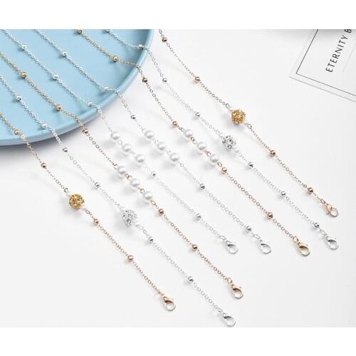 Fashion Pearl Glasses Chain Women Men Eyeglass Cord Sunglasses Cord Retainer Holder Eyewear Lanyard Neck Strap Rope Crystal Chic