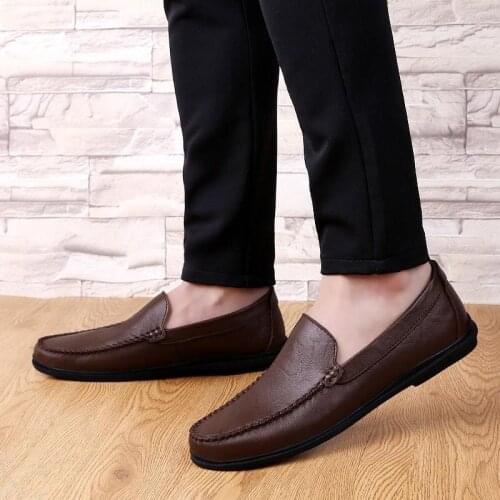 Leather Shoes Summer New Mens Leather Shoes Leather Shoes Antiskid Casual Zapatillas Hombre Chaussure Homme