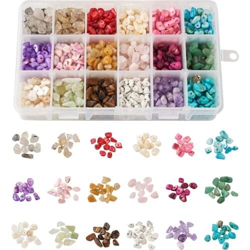 1Box Mixed Color Stone Chip Bead Freshwater Shell Beads Kit For Handmade Jewelry Making DIY Bracelet Necklace Earrings Accessory