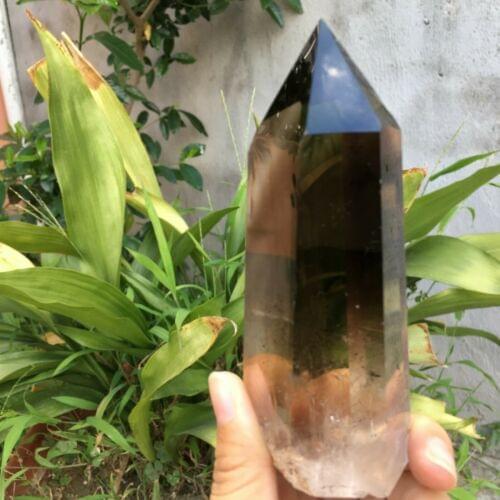 300-350g Natural Light brown quartz obelisk crystal wand point healing
