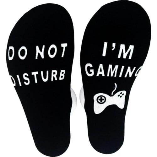 Unisex Do Not Disturb I'm Gaming Letter Printed Socks Funny Ankle Novelty Socks For Game Lovers Men And Women