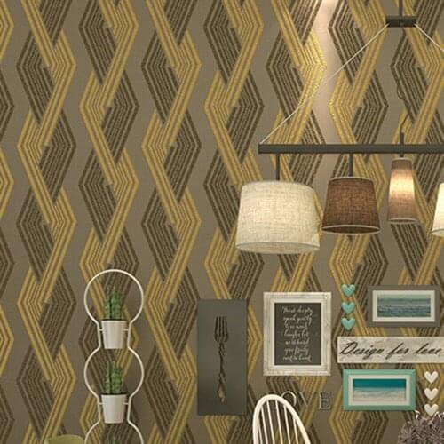 Beibehang Modern minimalist lines lozenge tv background wallpaper 3d relief bedroom living room abstract non-woven 3d wallpaper
