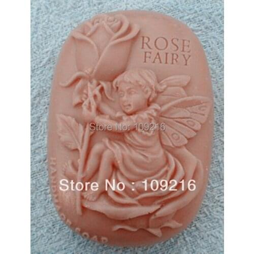Wholesale!!!1pcs Rose Fairy (zx770) Silicone Handmade Soap Mold Crafts DIY Mold