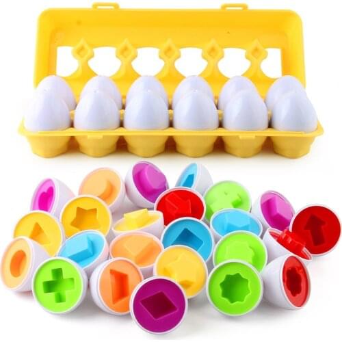 Matching Eggs Color & Shape Recoginition Sorter Puzzle Easter Bingo Game Early Learning Educational Motor Skill Montessori Toys
