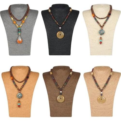 HOT Selling Hemp Rope Handcraft Jewelry Stand Necklace Pendant Holder Rack Chest Model Jewelry Display Mannequin Cord Bust Shelf