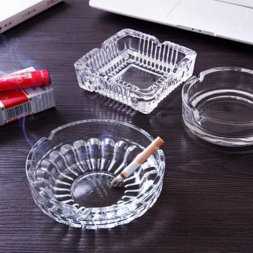 European Crystal Glass Ashtray Creative Personality Large Cigarette Holder Living Room Office Hotel Ash Tray Gift for Boyfriend