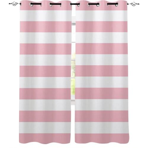 Stripes Pink White Curtains For Living Room Bedroom Window Treatment Blinds Finished Drapes Kitchen Curtains
