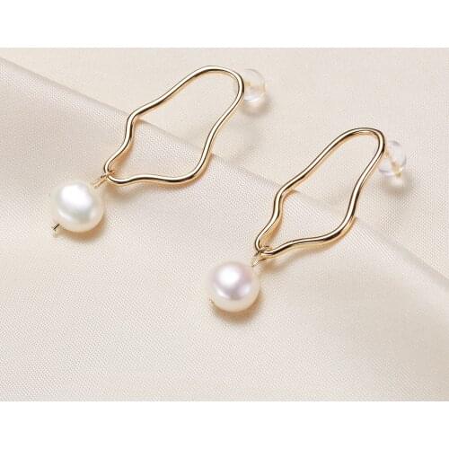 Wholesale Freshwater Pearl Earrings Real 9-10MM Pearl Earrings Natural Big Size Pearl Earrings For Women 10 Pairs/lot