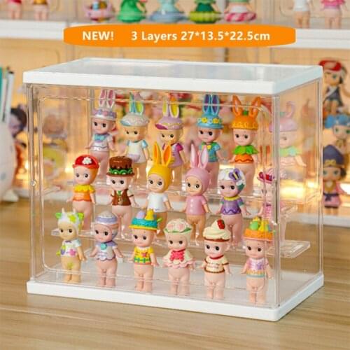 3 Layer Transparent Display Box Acrylic Blind Box Showcase Toy Doll Model Storage Cabinet Dustproof Garage Kit Doll Storage Box