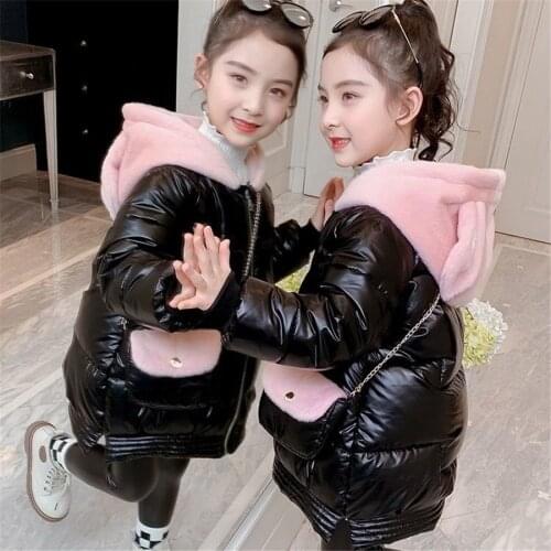 Girls Winter Down Jacket 2020 Fashion Gloss Children Thicken Warm Outerwear Snow Coat For Girl 100-160CM Parkas