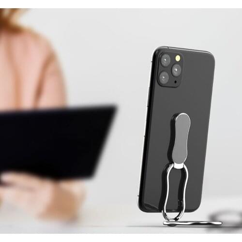 Folding Desktop Bracket For Mobile Phone Universal Sticky Desktop Bracket Square Double Magic Ring Buckle Metal Magnetic Holder