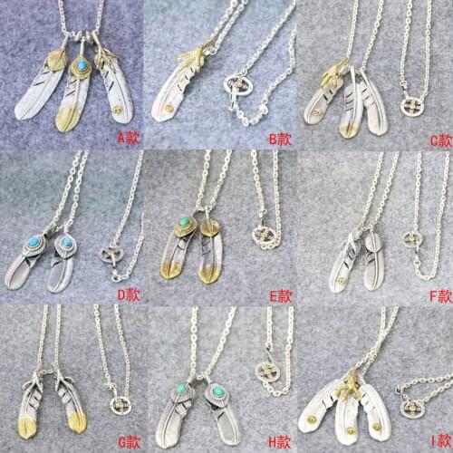 Takahashi Goro Handmade Retro Thai Silver Feather Eagle Claw Pendant S925 Sterling Silver Combination Set Necklace Men And Women