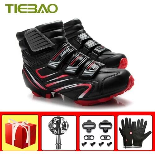 TIEBAO Winter Cycling Cleats Shoes Self-Locking SPD Mountain Bike Sapatilha Ciclismo Mtb Men Bicycle Men Women Racing Sneakers