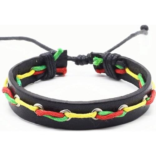 Female Multicolor Casual Vintage Punk Handmade Rope Woven Wrap Charm Weave Leather Women Men Bracelets Female Male Gift Jewelry